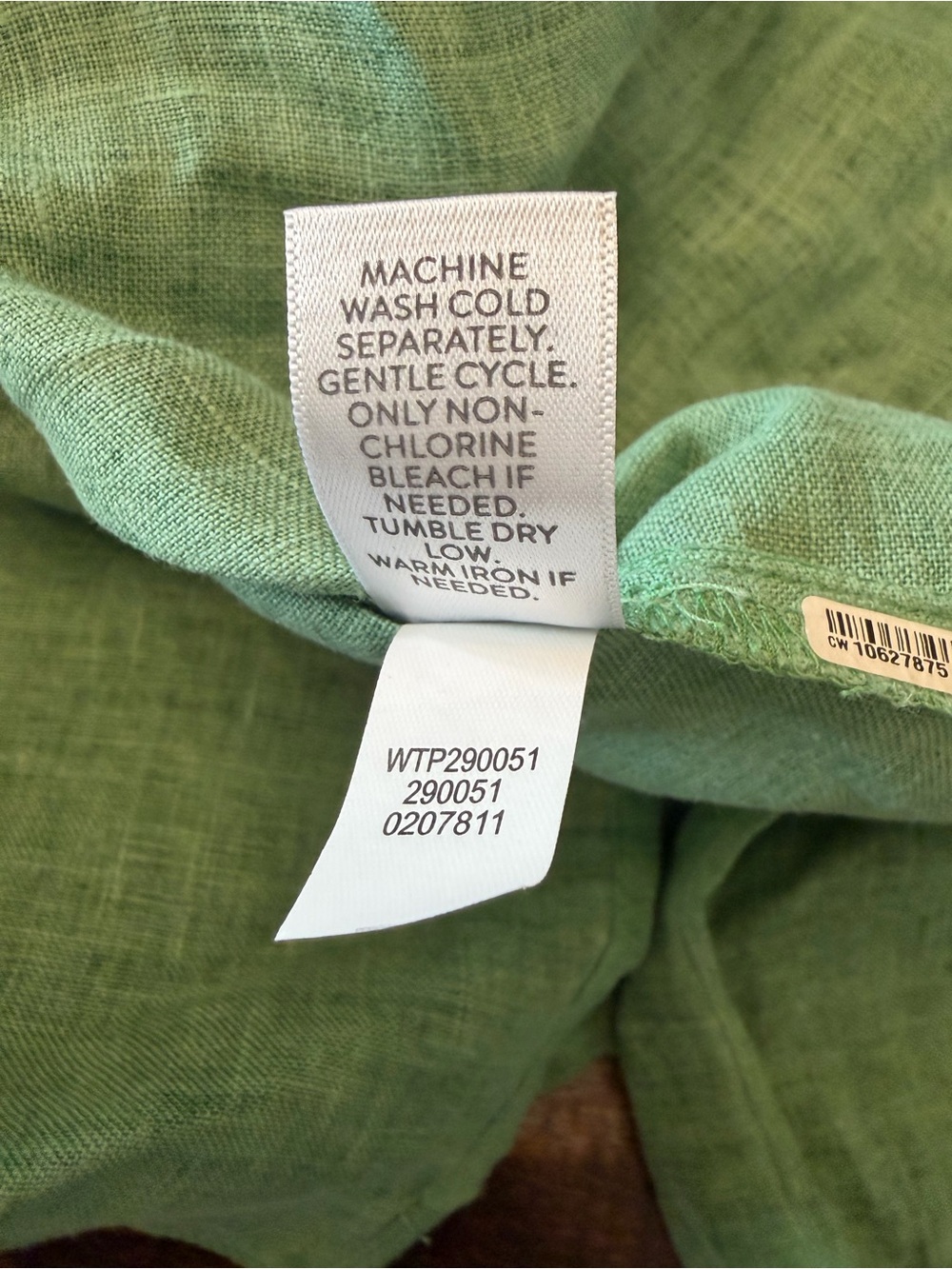 J Jill Love Linen 100% Linen green button down top with gold buttons size large - Picture 7 of 10